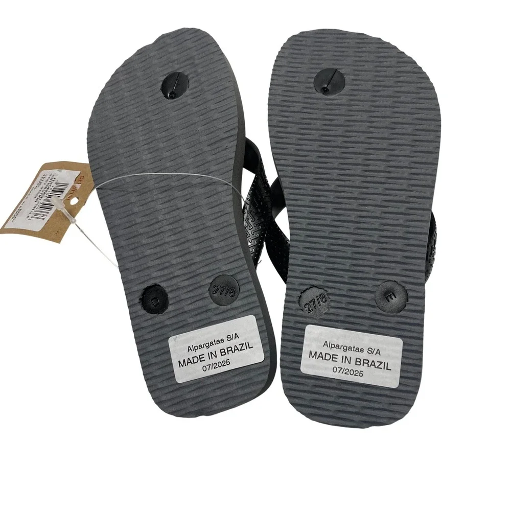Havaianas Kids Game Over Flip Flops Grey Lime Green‎ Game Sandals 11/12C NWT